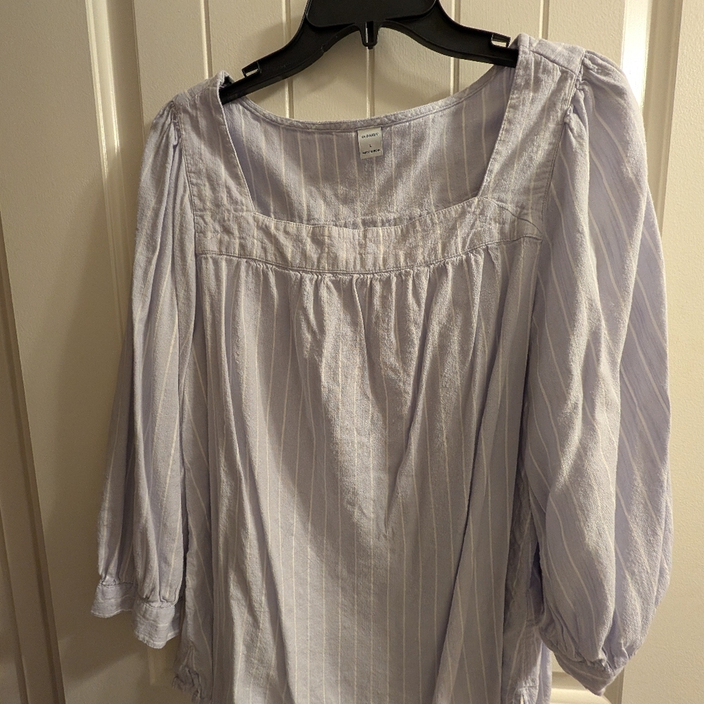 Old Navy Lavender Stripe Square-Neck Tunic